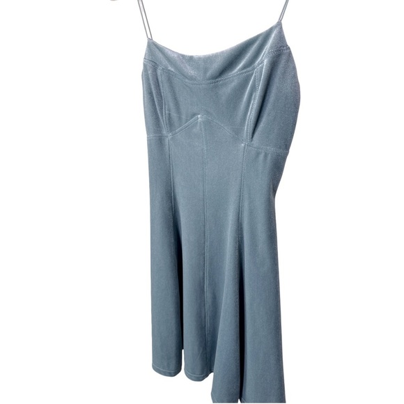 Urban Outfitters Peaches Sky Velvet Mini Dress Blue Size XS NWT - Picture 6 of 7